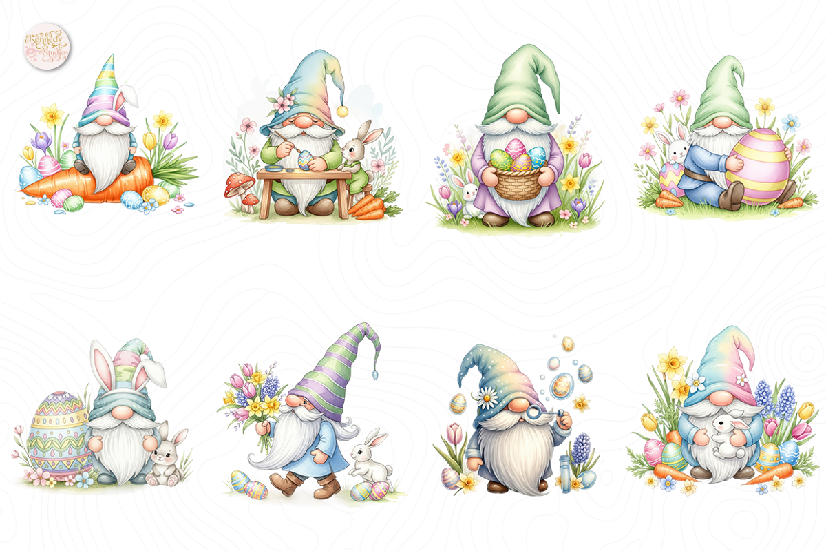 Cute Easter Gnome PNG Clipart, Bunny, a Person Illustration by KennedyStudio (Photo 2 of 5)