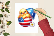 Patriotic USA Baby Chicken Clipart, a Graphic by designcity5 (Thumbnail 4 of 5)