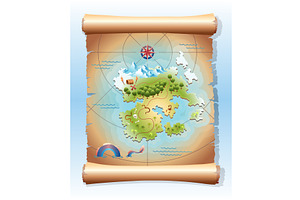 Old treasure or pirate map. Vintage, an Object Illustration by the8monkey