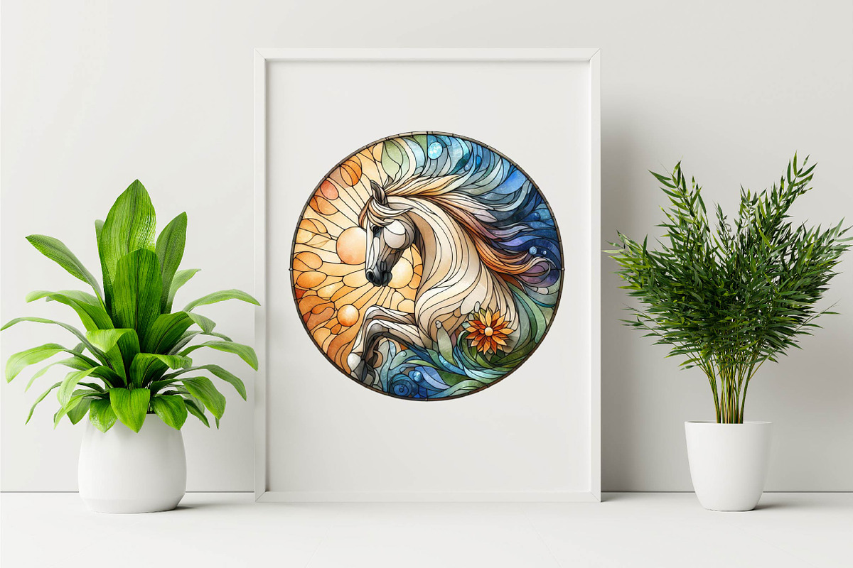 Horse Stained Glass Sublimation Clip, an Illustration by SVGArt (Photo 5 of 7)