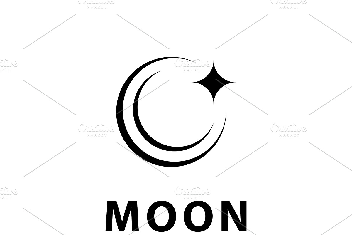 Moon vector logo. Icon silhouette, an Object Graphic by T.Vooka (Photo 3 of 3)