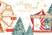 Watercolor CHRISTMAS MARKET, a Decorative Illustration by S_ARTLOVE (Thumbnail 2 of 8)