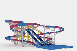 3D Model Waterpark Slide 7