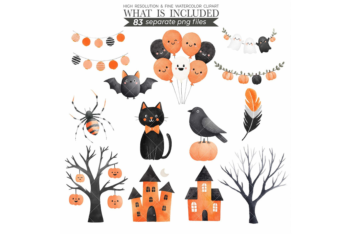 Halloween Duckling Watercolr Clipart, an Animal Illustration by CharmClipart (Photo 9 of 9)
