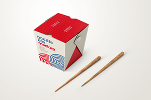 Noodle Box Mockup Set Asian Food