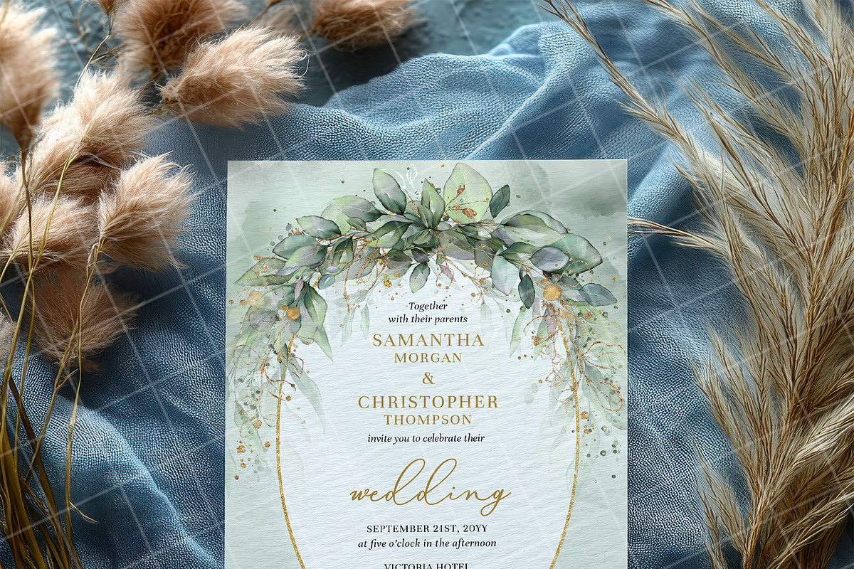 Blue 5x7 Invitation card mockup PSD, an Advertising Mockup by Blush Roses Print (Photo 5 of 8)