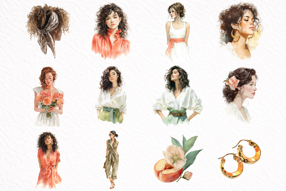 Watercolor Summer Clipart, an Illustration by DreamArtGraphic (Photo 7 of 8)