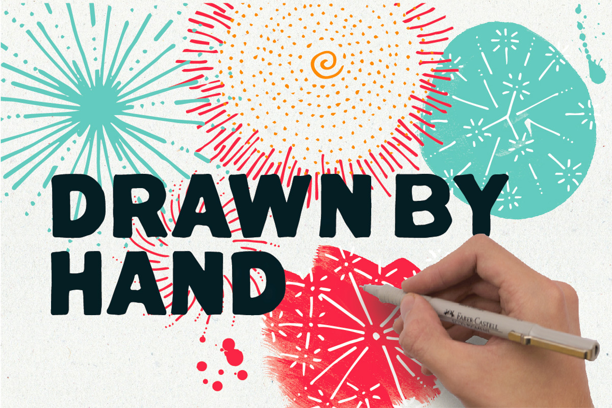 Fireworks II - HandDrawn Explosions, an Illustration by Vitek Graphic (Photo 2 of 5)
