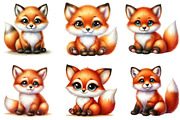 Cute Kawaii Kit Fox Clipart, an Illustration by DreamArtGraphic (Thumbnail 2 of 4)