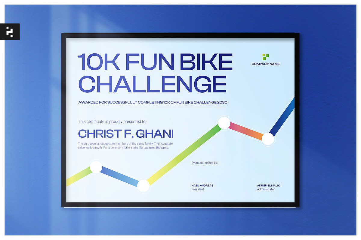 Bike Event Certificate, a Print Template by Neermana (Photo 1 of 4)