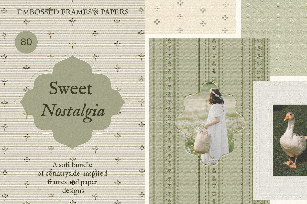 COTTAGECORE Embossed Papers & Frames, a Background Graphic by Madiwaso (Photo 1 of 10)
