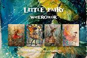 Little fairy. Watercolor. Wall Art., a Decorative Illustration by KENO Mascots (Thumbnail 1 of 7)