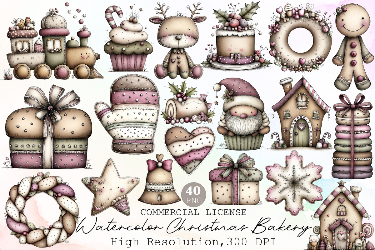 Watercolor ClipArt - Christmas Baker, an Illustration by Sublimation Artist (Photo 1 of 6)