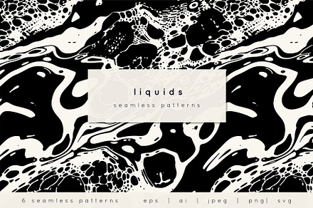 Liquids. Seamless Patterns Set, a Pattern Graphic by Curly_Pat