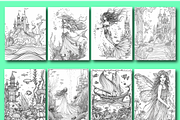 Vintage Fairytale Coloring Pages 3, a Person Illustration by Design Zone (Thumbnail 4 of 6)
