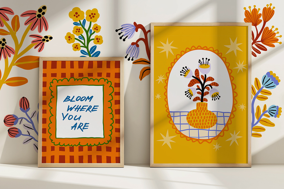 Dopamine Flowers – Vector Design Kit, a Decorative Illustration by Jenny Quince (Photo 2 of 15)