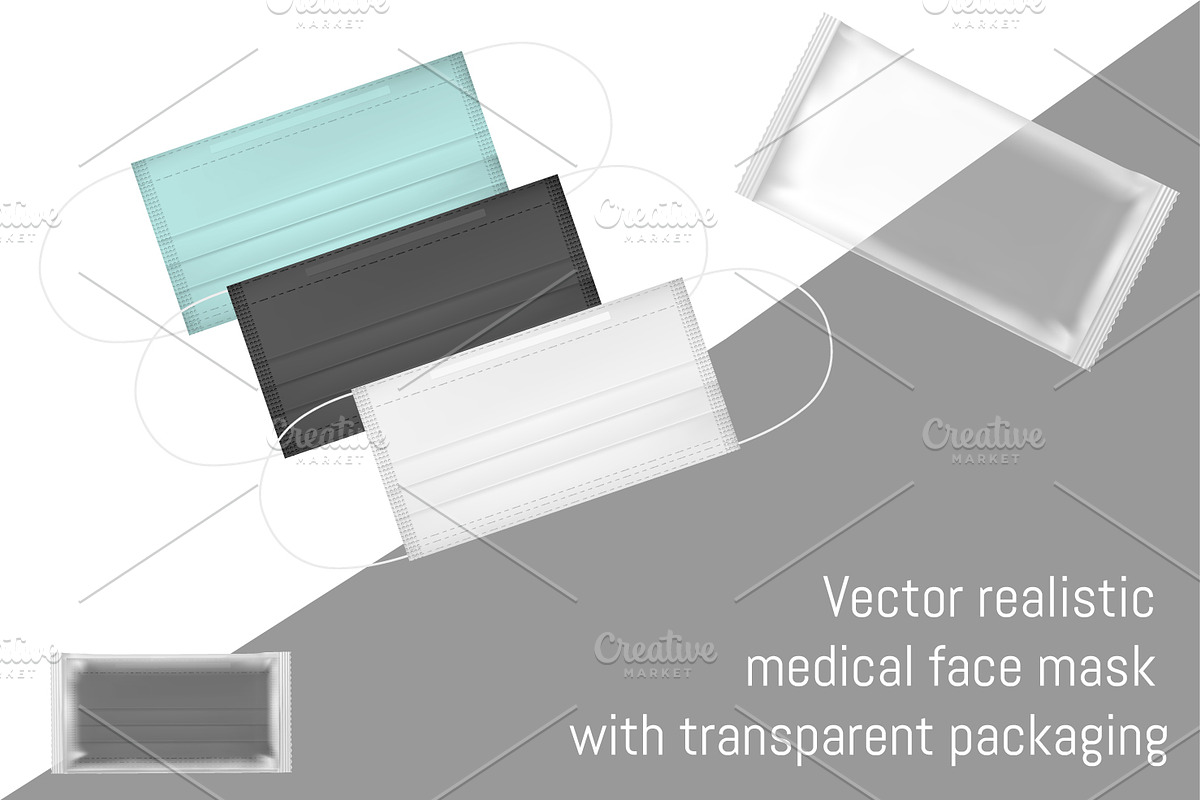 Medical mask, transparent packaging, a Packaging Mockup by Kseniia_designer's shop (Photo 1 of 3)