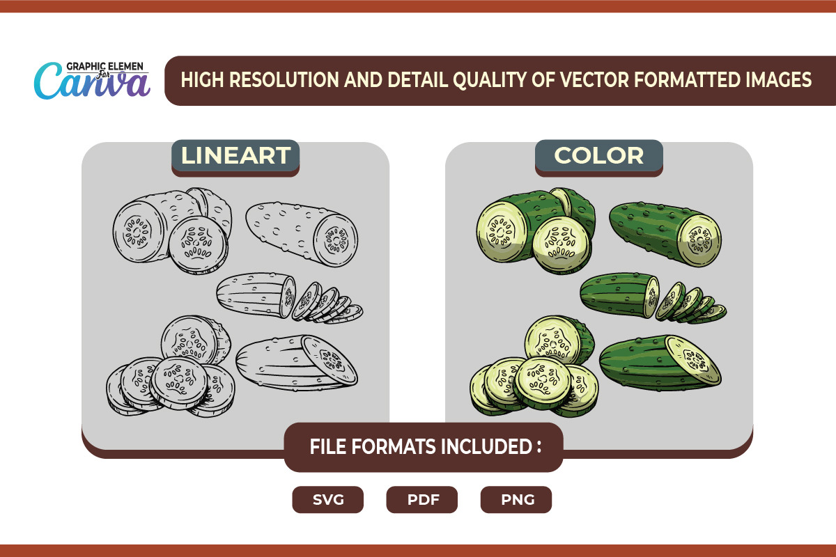 Cucumber Vegetables Vector Set, an Illustration by vectstudio (Photo 2 of 3)