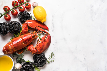 Red delicious freshly cooked lobster, a Food & Drink Photo by Yummypic