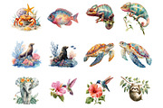 Watercolor Tropical Animals Clipart, an Illustration by DreamArtGraphic (Thumbnail 3 of 4)