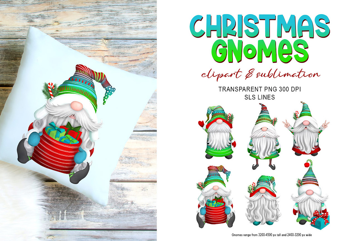 Christmas Gnomes Holiday Clipart, an Illustration by SLS Lines (Photo 5 of 7)