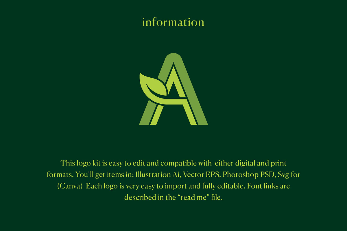Letter A-Z Nature Logo Kit, a Branding & Logo Template by Luxury Logos (Photo 2 of 11)