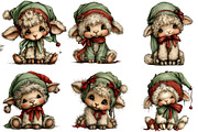 Whimsical Christmas Animals Clipart, an Illustration by DreamArtGraphic (Thumbnail 2 of 4)