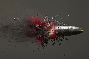 A close-up photo of a bullet that ha, a Photo by Iftikhar Alam