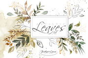 Watercolor Leaves & Washes, an Illustration by Feather Grace Designs (Thumbnail 1 of 11)