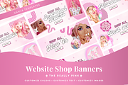 Bright Pink Shopify Website Banners, a Shopify Template by Template Twist Shop (Thumbnail 1 of 5)