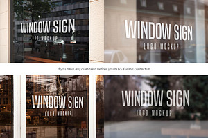 Window Sign Logo Mockup Set