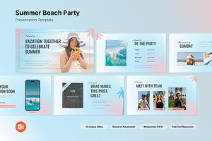Summer Beach Party Presentation PPT, a Presentation Template by Antstheme