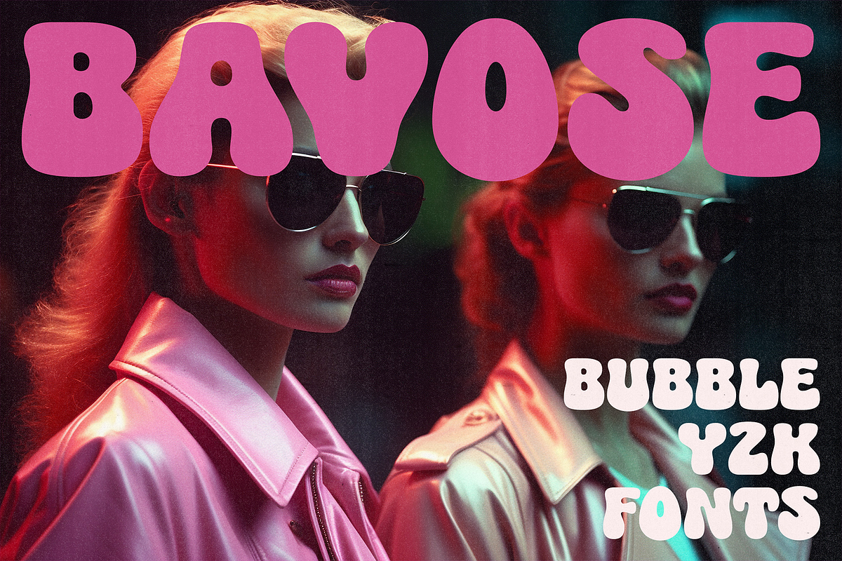 Bavose - Bubble Y2K Fonts, a Sans Serif Font by Konstantine Studio (Photo 1 of 3)