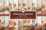 Boho Sunset Illustration, a Decorative Illustration by Housui Patterns (Thumbnail 1 of 9)