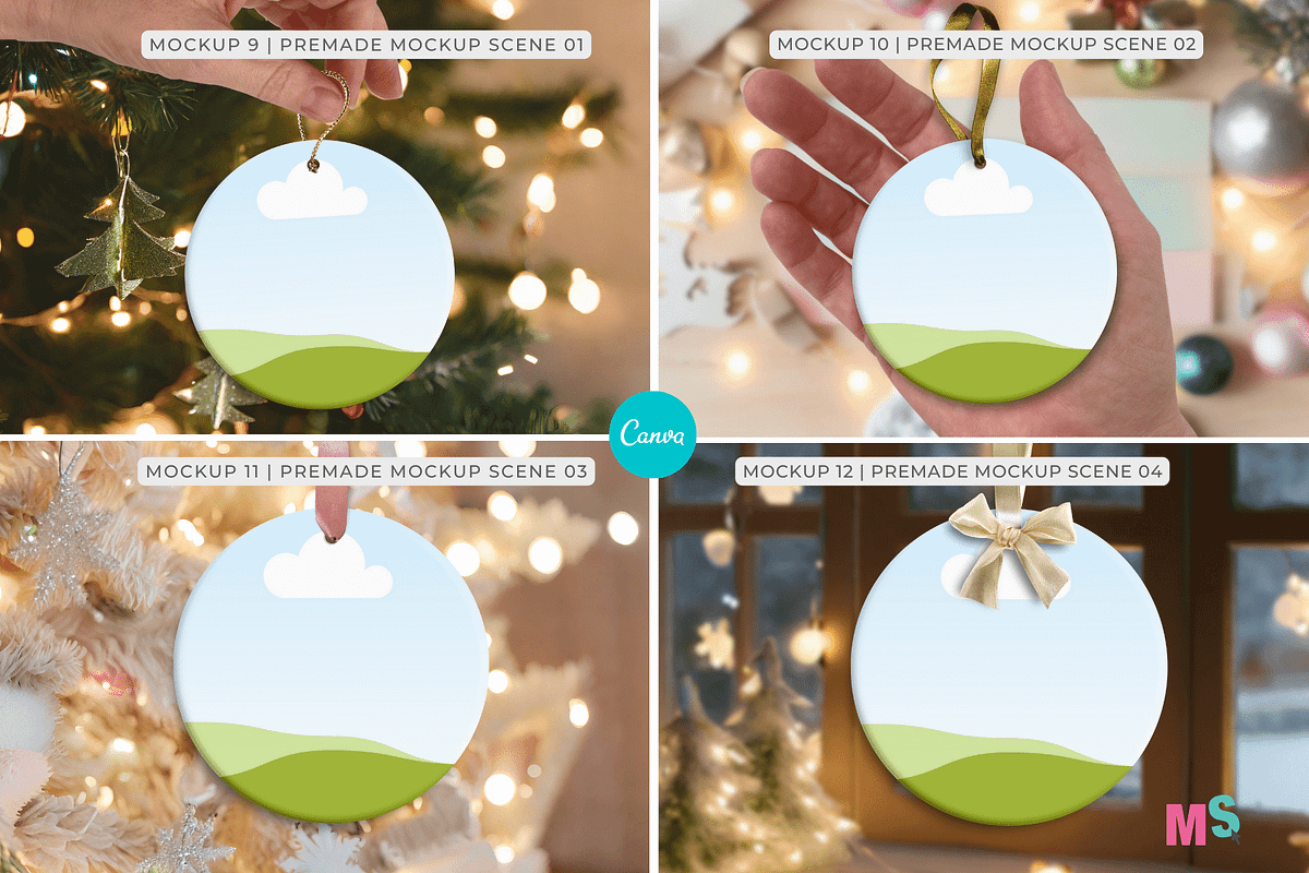 Round Ceramic Ornament Canva Mockup, a Mockup by Mockup Scene (Photo 6 of 15)