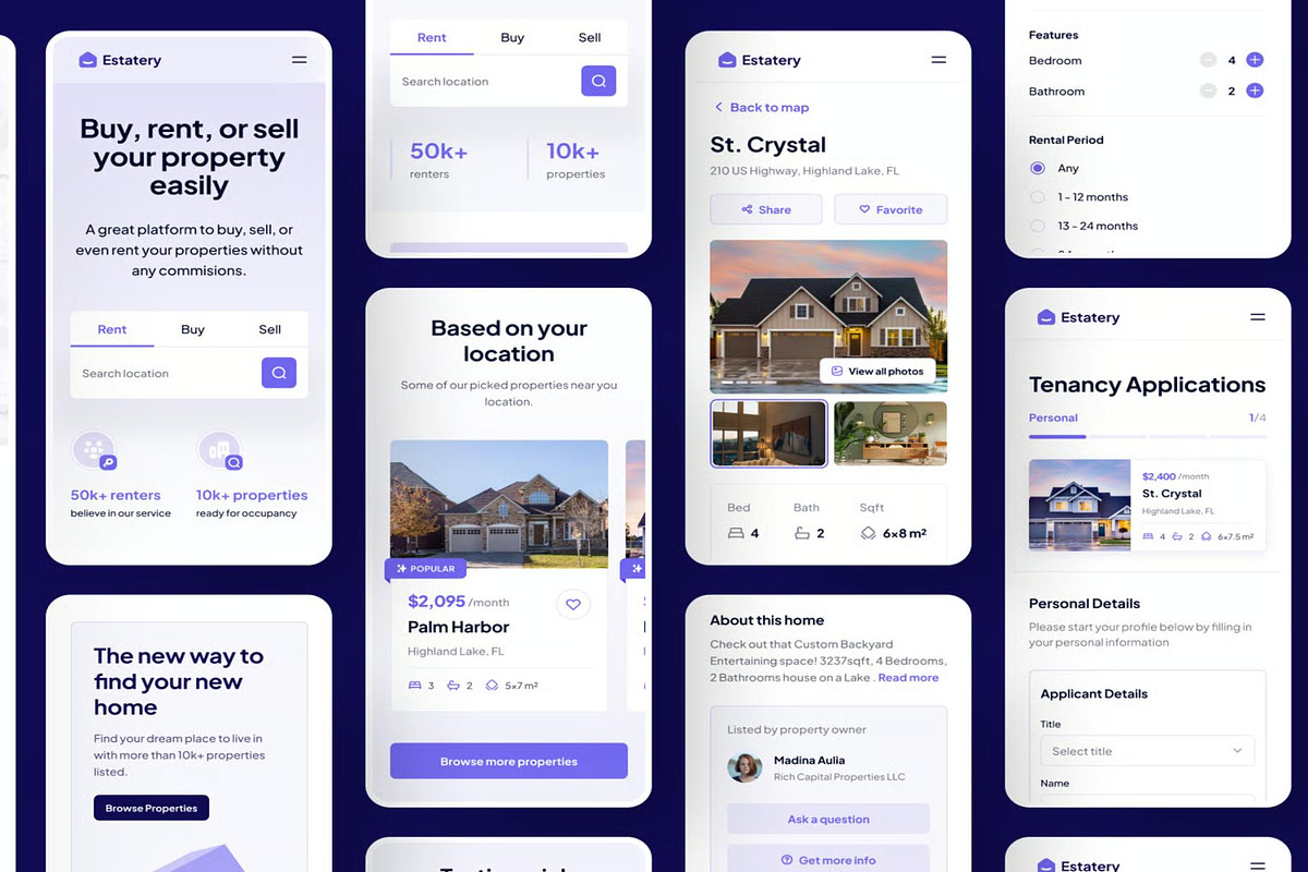 Estatery - Real Estate SaaS Web UI, an UI Kit Template by Creative Perspective (Photo 2 of 8)