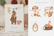 Forest party. Watercolor birthday., an Animal Illustration by Ooh Lily (Thumbnail 14 of 16)