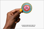 Woman's Hand Holding Sticker PSD, a Merchandise Mockup by Bruno's Shop (Thumbnail 2 of 4)