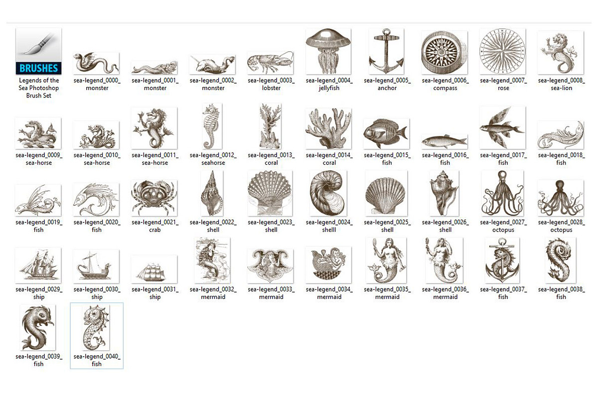 Vintage Ocean Nautical Sea Clipart, an Illustration by Digital Curio (Photo 2 of 2)