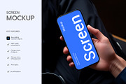 Hand Holding Smartphone Screen Mock, a Product Mockup by graphypix (Thumbnail 2 of 4)