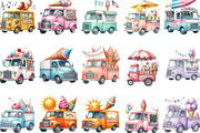 Summer Ice Cream Truck Clipart, an Illustration by Designking (Thumbnail 2 of 4)