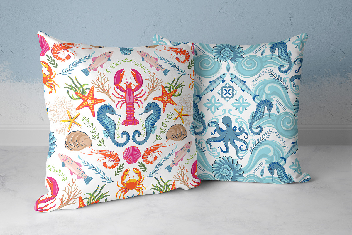 Sun and Sea. Vector Summer Patterns, a Pattern Graphic by Molly art (Photo 4 of 21)