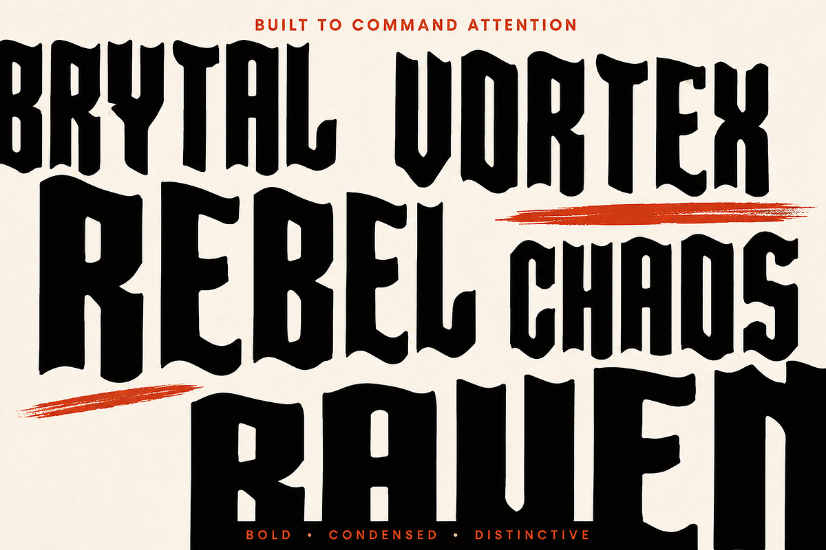 KRYVEX – Bold Gothic Display Font, a Sans Serif Font by Wow Magic (Photo 3 of 4)