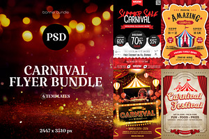 4 Carnival Flyer Bundle, a Design Template by PopotLane