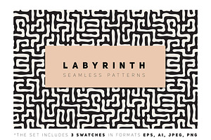 Labyrinth Seamless Patterns Set V.2