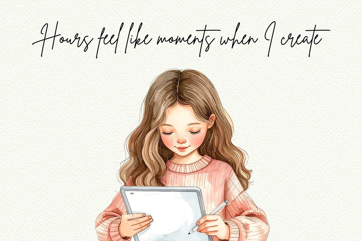 Cozy Craft Girl Clipart, a Person Illustration by Anna Design Studio (Photo 9 of 9)