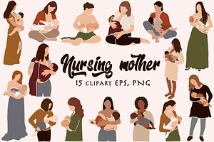 Abstract Nursing Mother Clipart