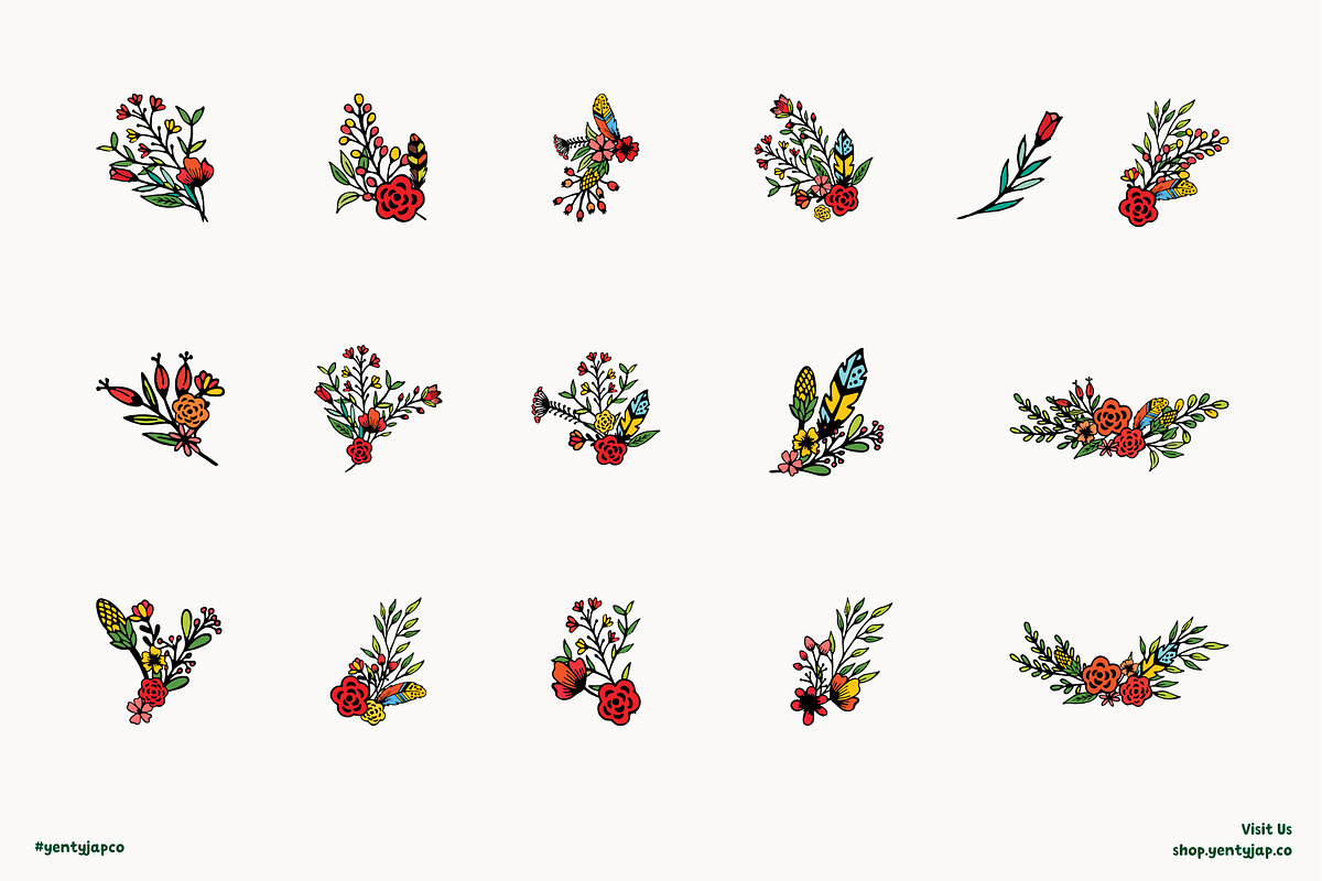 Rustic Florals Arrangement, a Decorative Illustration by YENTY JAP CO (Photo 2 of 3)