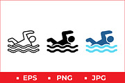 Swimming Person Vector Design, a Solid Icon by Artonix (Thumbnail 1 of 2)