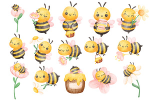 Watercolor Honey Cute Illustration